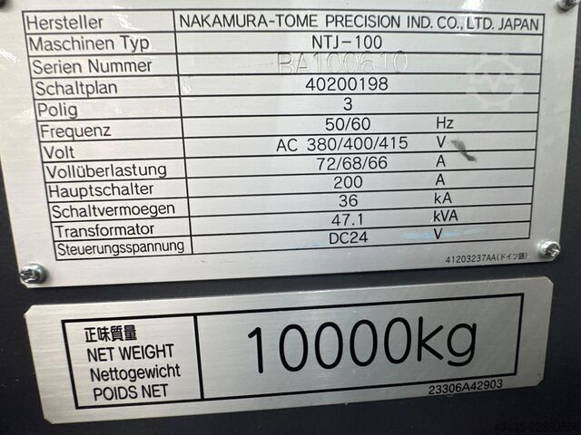 CNC strugarsko-glodački centar Nakamura-Tome NTJ-100