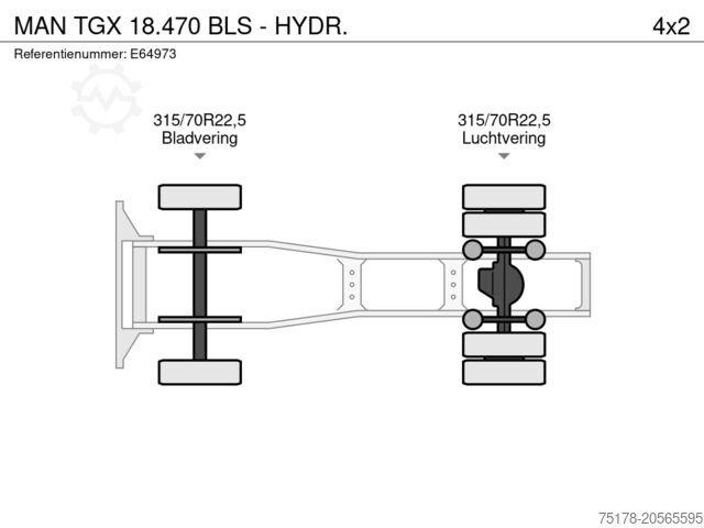 Standard tractor MAN TGX 18.470 BLS - HYDR.