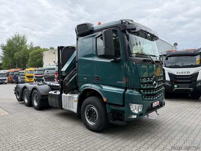 ডাম্প ট্রাক Mercedes-Benz Arocs 3251 8X4 Haken mit Kran HMF 2620 K5