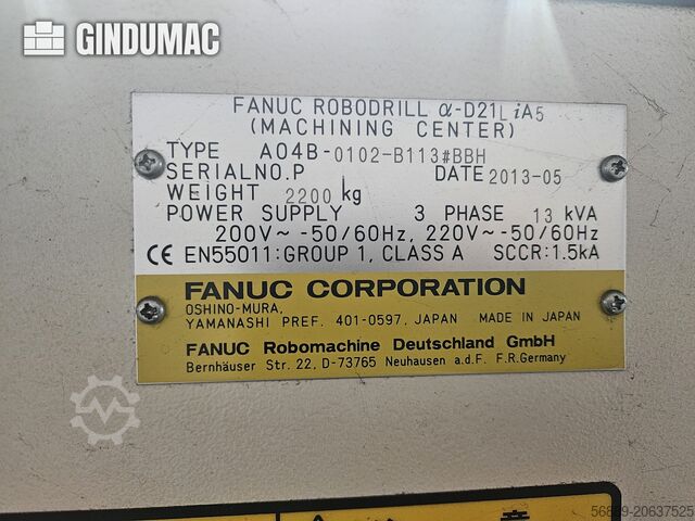 Vertikalni obradni centar FANUC Robodrill Alfa-D21LiA5