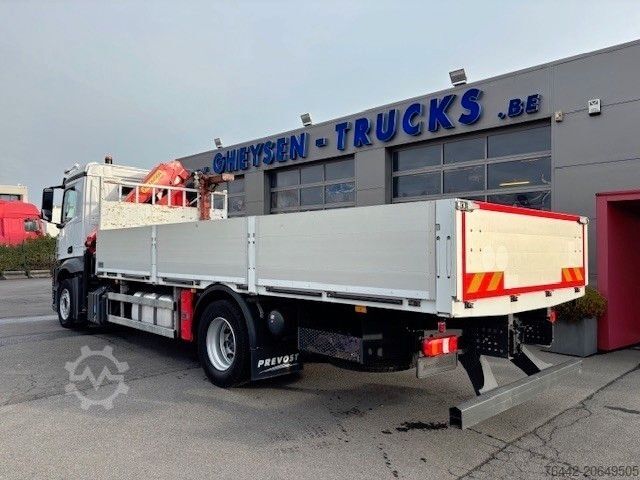 Kuorma-autoon asennettu nosturi MERCEDES-BENZ AROCS 1833L-PALFINGER PK14501 KRAN/FUNK/PRITSCHE