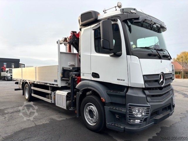 Kuorma-autoon asennettu nosturi MERCEDES-BENZ AROCS 1833L-PALFINGER PK14501 KRAN/FUNK/PRITSCHE