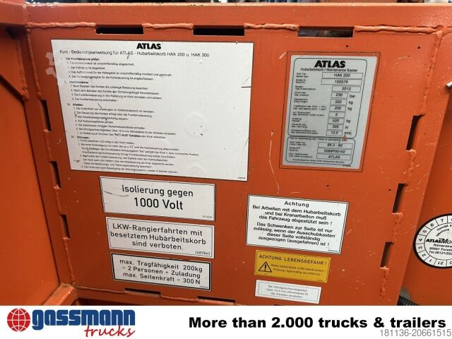 Dodávka s hydraulickým ramenom na podvozku nákladného auta Atlas HAK 200 Arbeitskorb