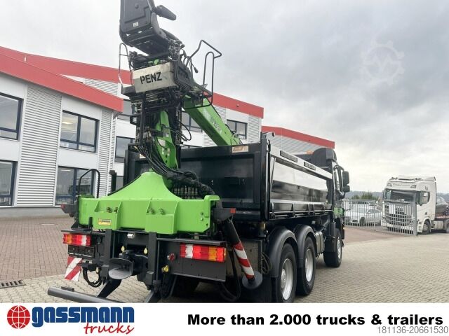 Tipper truck Mercedes-Benz Actros 3341 K 6x4, Bormatik links, Heckkran Penz