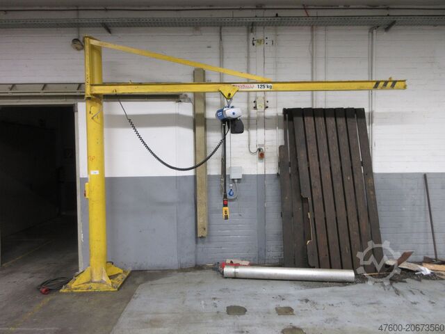 Direk pergel vinç Döner pergel vinç Zincirli vinç Vetter Kran Drehkran Hallenkran 125KG PS1,25 NL 125Kg L 4m Abus Kettenzug