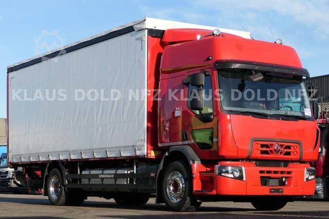 Flatbed truck with tarp RENAULT DWide 18.320 Pritsche Plane Vollluft XL-Tank LBW