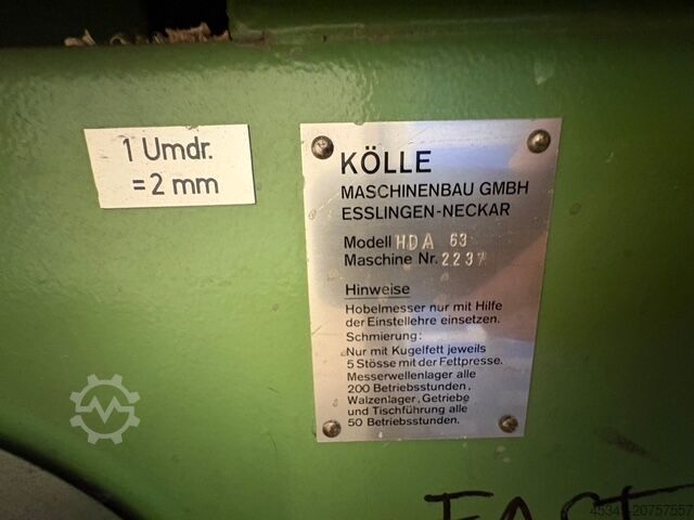 Oblikovalec debeline Kölle HDA 63