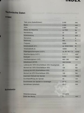 Vertikaldrehmaschine INDEX V 160C