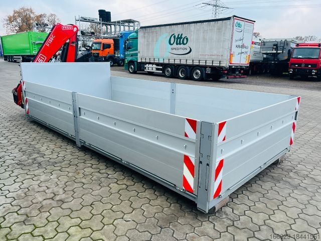 Remolque con caja móvil  Container Krancontainer 6,5 m, Fassi Kran F135,