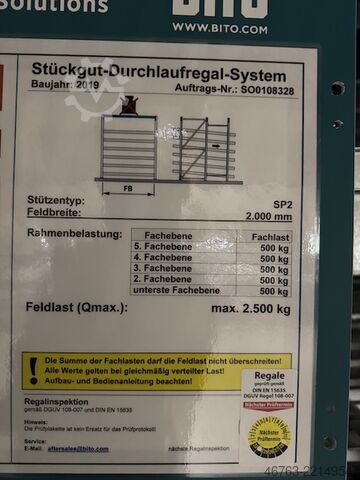 Protočni regali Bito Stückgut-Durchlaufregal