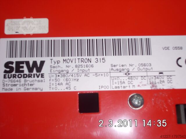 電力変換器 SEW Eurodrive Movitron 315
