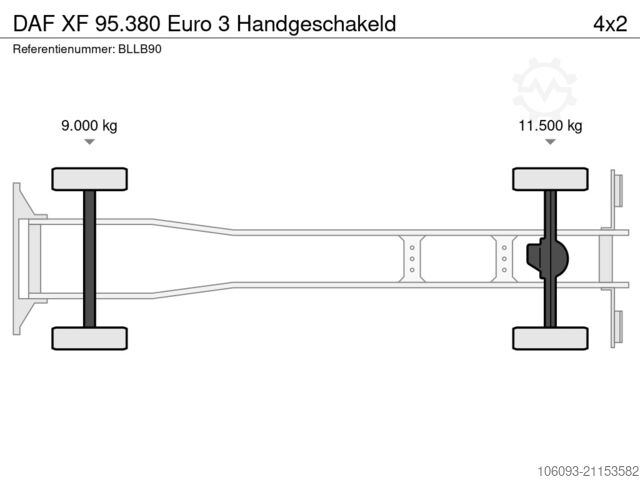 แชสซีพร้อมห้องโดยสารคนขับ DAF XF 95.380 Euro 3 Handgeschakeld