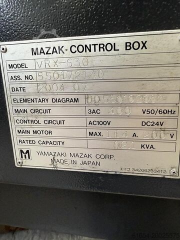 CENTRO DE MECANIZADO VERTICAL CNC USADO FABR. MAZAK, MODELO VARIAXIS 630-5X MAZAK Variaxis 630 5X