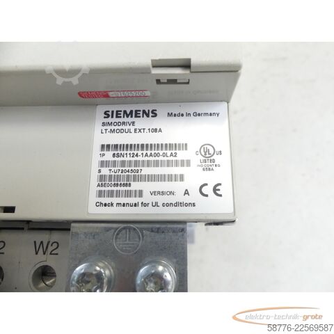 Komponentti Siemens SIMODRIVE 6SN1124-1AA00-0LA2 LT-Modul SN: T-U72045027 Version: A