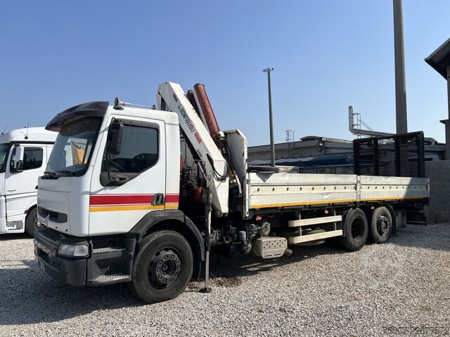Lkw mit Festaufbau, Rampe und Kran Renault Premium 300