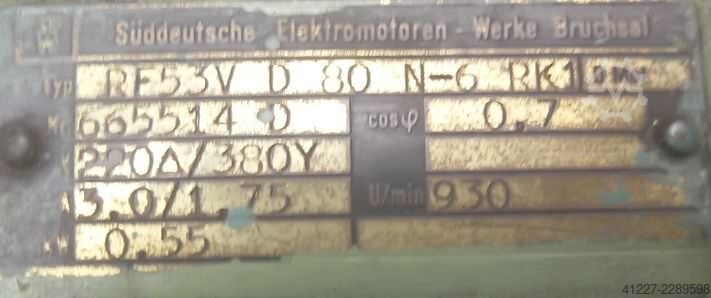 Regulējams zobrata motors 0,55 kW 4,4-26 apgr./min SEW RF53VD80N-6RK1