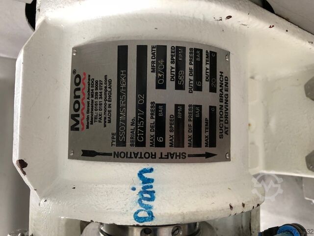 Pompa a vite eccentrica 30.000 L/h Mono Pump SS071MS1RS/H6KH