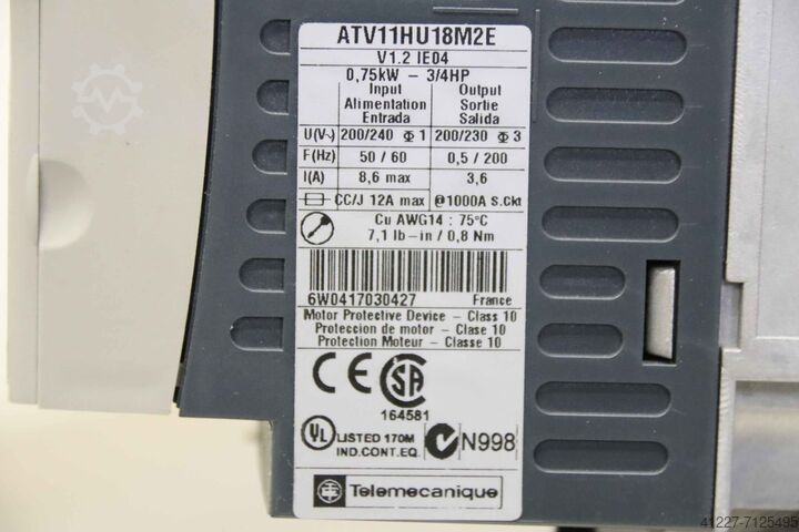 Честотен преобразувател 0,75 kW Telemecanique Altivar 11 ATV11HU18M2E