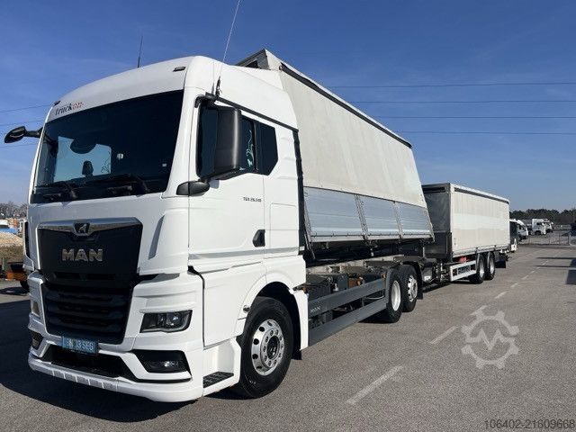 Flatbed truck with tarp MAN TGX 25.510 6x2-4 BL mit Hänger, Aufbau