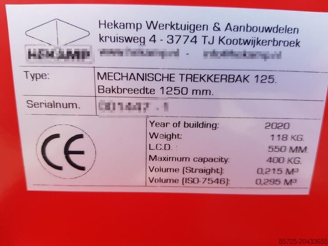 Bucket  Mechanische kiepbak 125