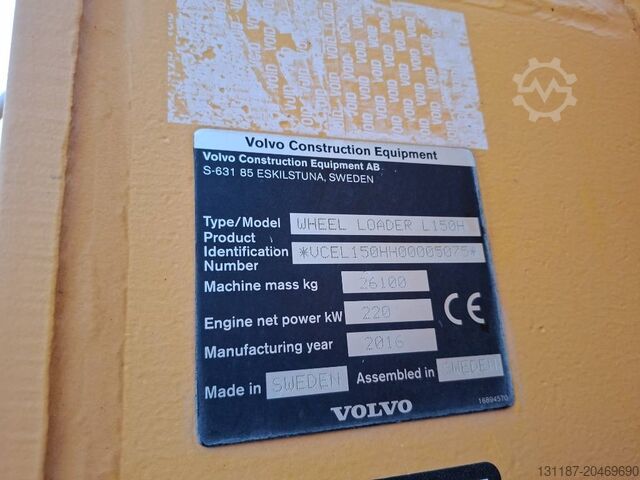 Wheel loader Volvo L 150 H (New Tyres)