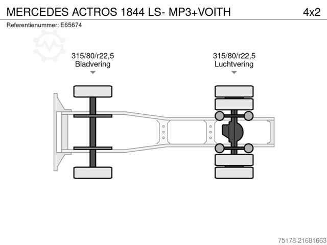 Estándar-SZM MERCEDES ACTROS 1844 LS- MP3+VOITH