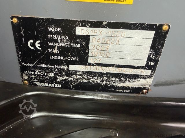 Vält KOMATSU D61PX-15E0 6 Wege-Schild Klima