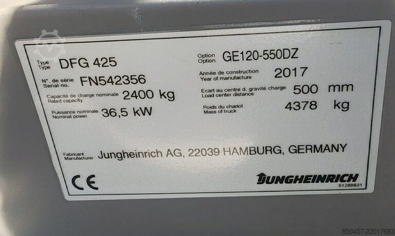 Dizelski viličari Jungheinrich DFG425 5.5m/ 610mh/ 4v