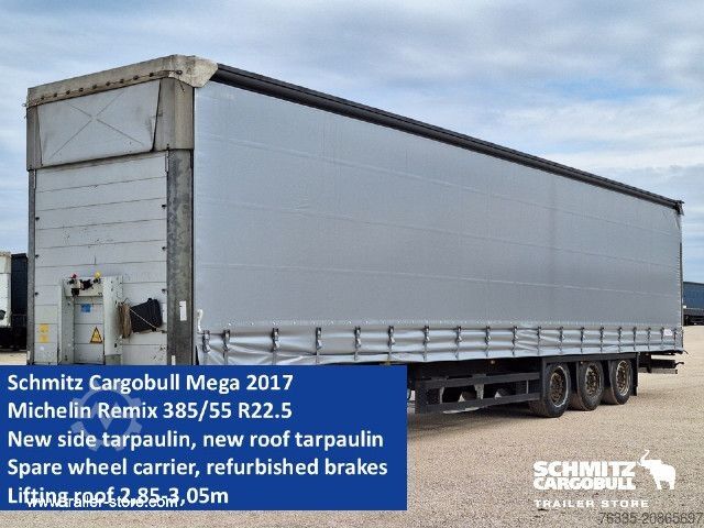 Open semitrailer with tarp Schmitz Cargobull Curtainsider Mega