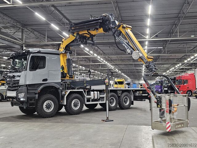 Crane truck Mercedes-Benz AROCS 3253 8x8 / 65 t/m CRANE + JIB + WINCH / K...