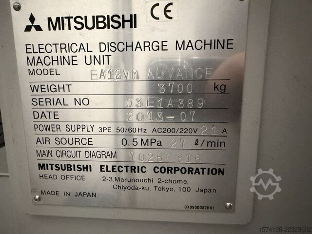 Stiepļu erozijas iekārta Mitsubishi EA12VM ADVANCE
