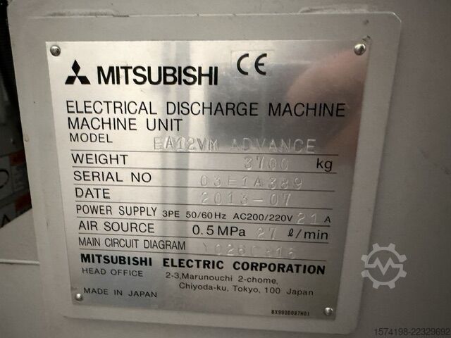 Stiepļu erozijas iekārta Mitsubishi EA12VM ADVANCE