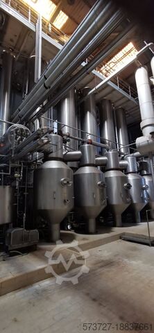 Water Evaporation (skimmed milk): approx. 12,000 kg/h GEA Laguilharre 4-Effect Evaporator