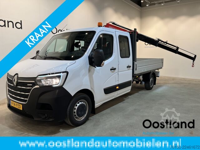 Camião plataforma com grua Renault Master 2.3 dCi 145 PK L3 DC Dubbel Cabine Open ...