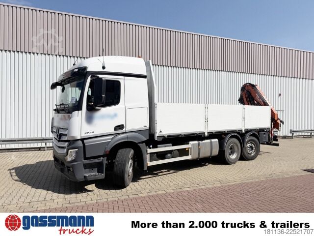 Automobilis ar plakanu platformu Mercedes-Benz Actros 2746 L 6x2, Kran Atlas 240.2E-A4, Funk,