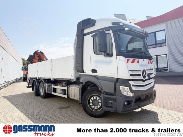 Automobilis ar plakanu platformu Mercedes-Benz Actros 2746 L 6x2, Kran Atlas 240.2E-A4, Funk,