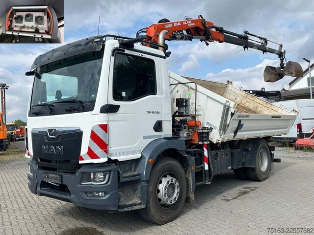 Þrístefnu veltibíll MAN TG-M 18.320 4x2 2-Achs Kipper Kran Atlas 116.4RC