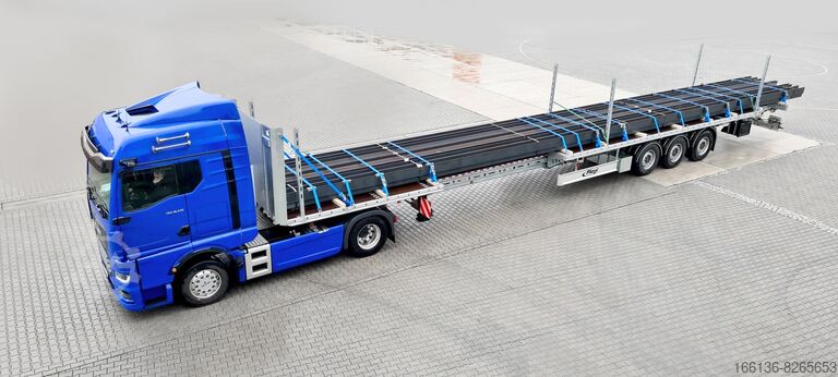 Otvorený náves Fliegl SDS 390 Plateau mit Teleskopierung für Baustahlmattentransport