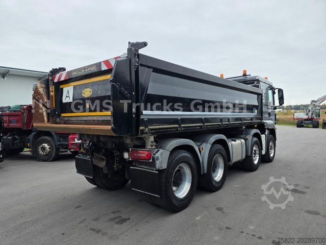 삼방향 덤프 트럭 MAN TGS 35.480 / WECHSEL Meiller Bordm + ISO Mulde