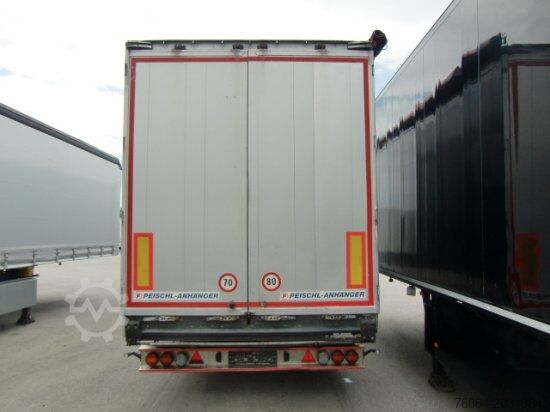 Semi-remorque à plancher roulant  PEISCHL 3ESPOS, SCHUBBODEN ,SAF-ACHSEN, FUNK, LIFTACHSE, 10MM BODEN, BESCHäDIGT!