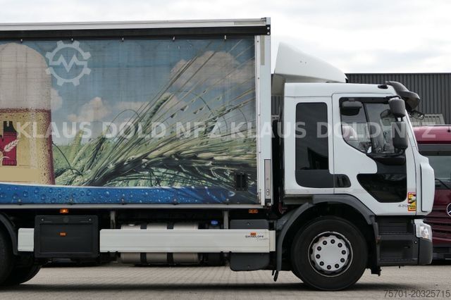 Tovorno vozilo s ravno platformo in ponjavo RENAULT Premium 430 Getränkewagen Lift-/Lenkachse EU5