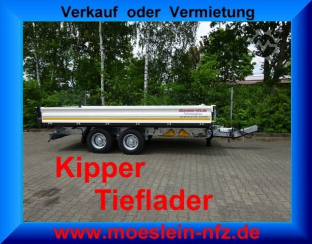 Ανατρεπόμενο ρυμουλκούμενο Möslein TTD 11 Weiß  neuer Tandem 3- Seitenkipper Tieflader-- Neufahrzeug --