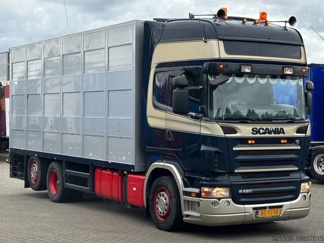 Transport de bovine Scania R420 6x2 Topline / 3 Stock Animal Transport / R...