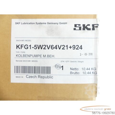 Sestavni del SKF SKF KFG1-5W2V64V21 + 924 Kolbenpumpe mit Behälter SN ! -