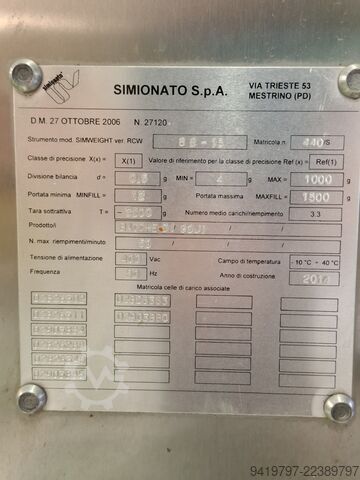 Automatic Weighing and Packaging Line BW Packaging Systems (former Simionato) Weighing and Packaging Line