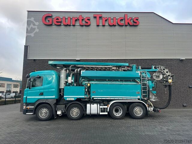 Засмукващо превозно средство Scania G480 LB 8X2 6MNA ZUI/SPOEL COMBI MET WATERRECYC...