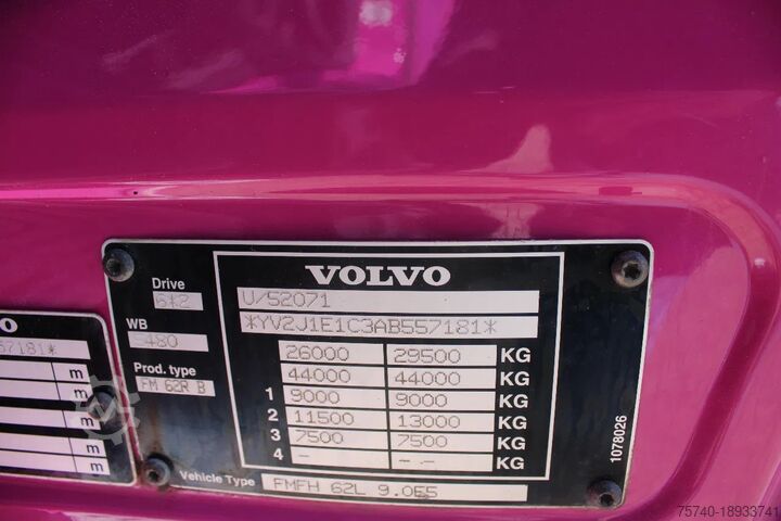 Camion-grue Volvo FM 370 + PALFINGER 23002 /6EXT + REMOTE + 6X2 ...