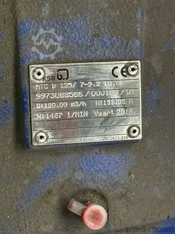 Pompa vakum KSB KSB MTC B  120.00 m³/h, H = 151.05 m
