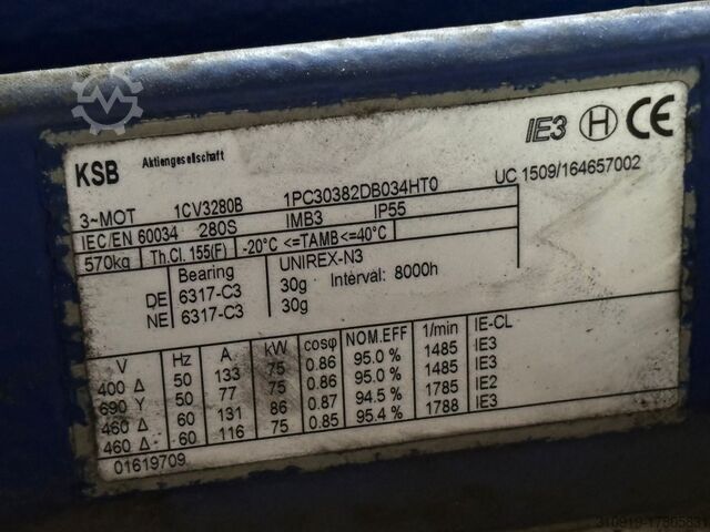 Pompa vakum KSB KSB MTC B  120.00 m³/h, H = 151.05 m