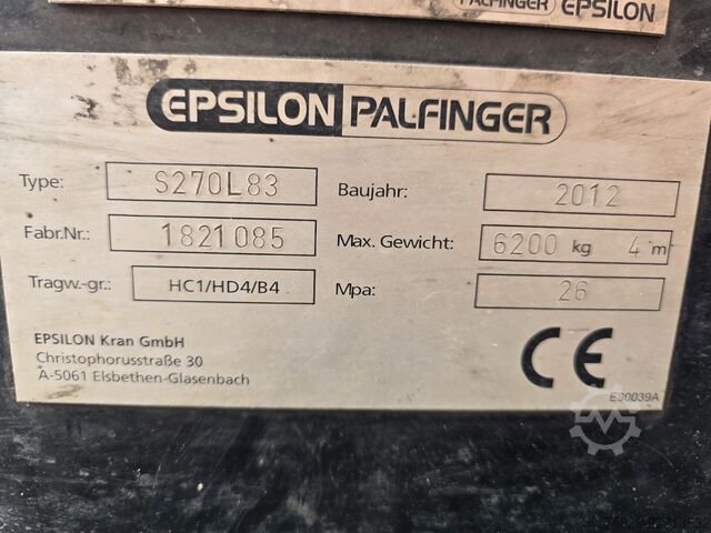 Tractora standard VOLVO FH500 / Holzkran Epsilon S270L / 70000 Kg GG
